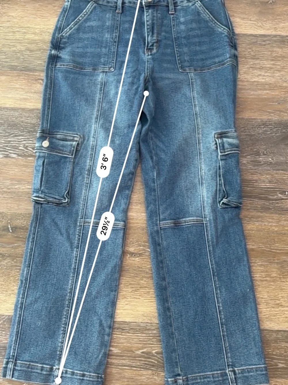 JUDY BLUE Wide Leg Cargo Jeans size 15/32